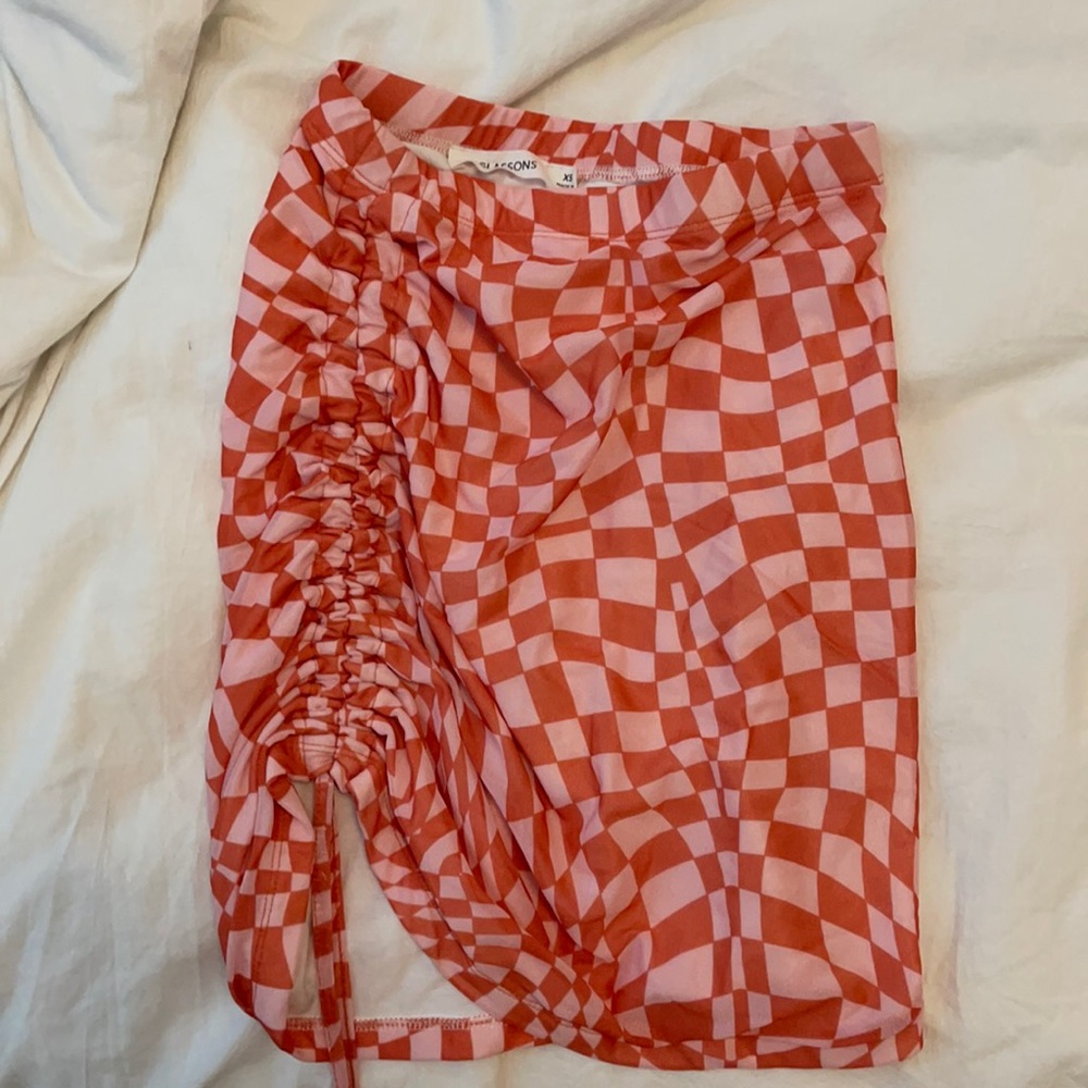 Glassons retro checkerboard runched skirt y2k